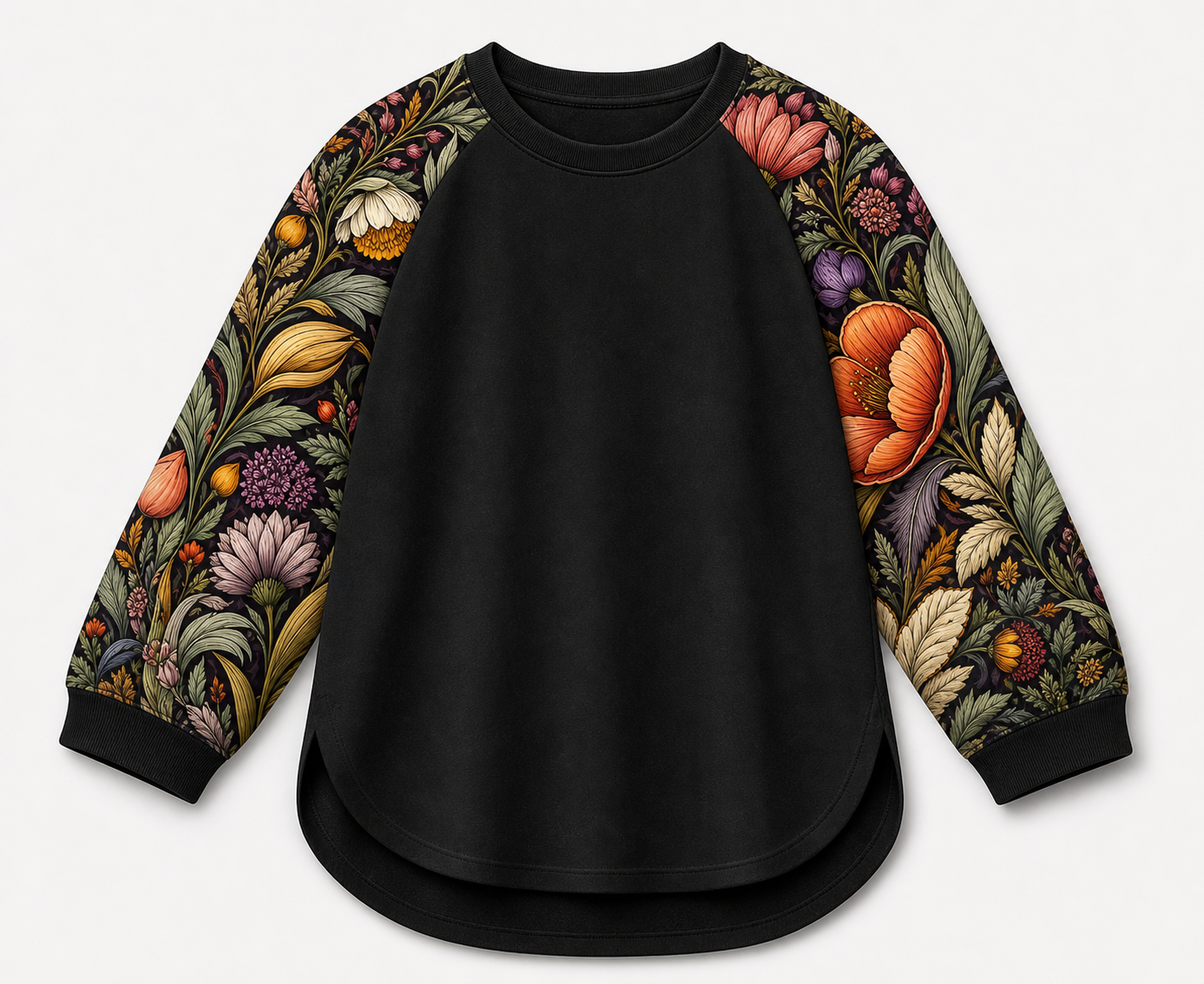 Midnight Blossom Women's Relaxed Fit Raglan T-Shirt